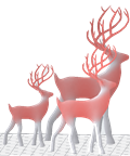 DEERSET20  3-Piece Large Resin Deer Sculpture Set - Action 3D Print - 
